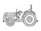 Agricultural tractor sketch engraving vector