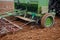 Agricultural tractor sowing seeds