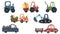 Agricultural tractors. Farm cars, industrial tractor, combine harvester, harvester, duster, sowing machine for transportation.