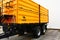 Agricultural trailer container Wielton Agro PRC-2, three side tipping, used for transportation of bulk agricultural materials.