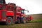 Agricultural vehicle harvesting sugar beet