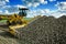 Agricultural vehicle harvesting sugar beets