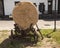 Agricultural wagon with stacked straw bales