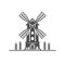 Agricultural windmill farm country tower wind mill wheat cultivation flour production icon vector