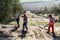 Agricultural women during the olive compilation campaign