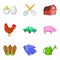 Agriculturalist icons set, cartoon style