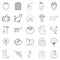 Agriculturalist icons set, outline style