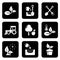 Agriculture black icon set