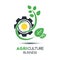 Agriculture Business Vector Logo Template. Green Leaf With Two B