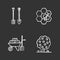 Agriculture chalk icons set