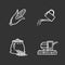 Agriculture chalk icons set