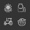 Agriculture chalk icons set