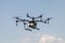 Agriculture drone aircraft for farming fly on sky