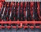 Agriculture equipment concept. Detailed closeup of disc harrow, agricultural machinery.