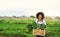 Agriculture, farm and portrait of black woman with vegetables, natural produce and organic food in field. Sustainability