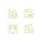 Agriculture and farming gradient linear vector icons set