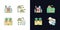 Agriculture and farming light and dark theme RGB color icons set