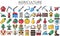 Agriculture and Farming lineal multi color Icons set