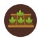 Agriculture and farming plants growing bed block and flat icon