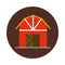 Agriculture and farming wooden barn block and flat icon