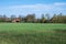 Agriculture fields and trees at the Flemish countryside at Meerhout, Belgium