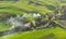 Agriculture fires during spring. Aerial view of some field fires in order to clean the fields