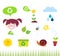 Agriculture, garden and nature icons