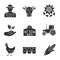 Agriculture glyph icons set