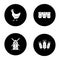 Agriculture glyph icons set