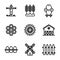 Agriculture icon set outline style including scarecrow, agriculture, farm, farming, ear, wheat, honey, bee, beehive, hive, sun