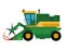 Agriculture industrial farm equipment machinery combine excavator vector illustration.