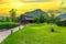 Agriculture Landscape With Old Barn