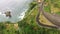 Agriculture and landscapes in Madeira Island. View to the ocean, terraced and cultivated land.