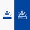 Agriculture, Leaf, Plant, Rain, Rainy Line and Glyph Solid icon Blue banner Line and Glyph Solid icon Blue banner