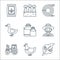 Agriculture line icons. linear set. quality vector line set such as pest, chicken, tractor, farmer, milk bottle, duck, water hose