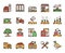 Agriculture linear color vector icons set