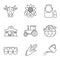 Agriculture linear icons set