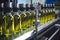 agriculture olive bottle oil liquid plant production factory industry mill. Generative AI.