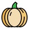 Agriculture pumpkin icon color outline vector
