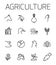 Agriculture related vector icon set.