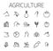 Agriculture related vector icon set.