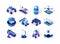 Agriculture robotisation isometric icons set.