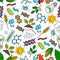 Agriculture, science, genetics seamless pattern