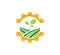 agriculture science technology organic plant vector icon logo design
