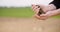 Agriculture, Soil, farmer examining soil in hands