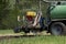 Agriculture, spreading manure. Germany, Europe