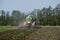 Agriculture, spreading manure. Germany, Europe