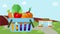 Agriculture vegetable organic field shop market flat vector