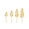 Agriculture wheat set. Farming. Windmill, ears of wheat, field harvester, farmer, Isolated vector illustrations