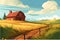 Agriculture, working in the field, harvesting, vector flat illustration